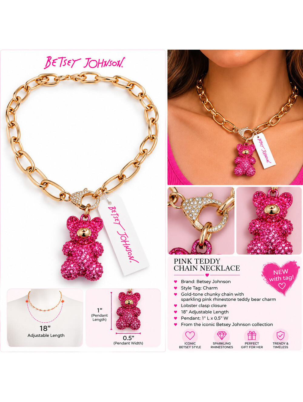 Betsey Johnson Gummy Bear Pendant Necklace